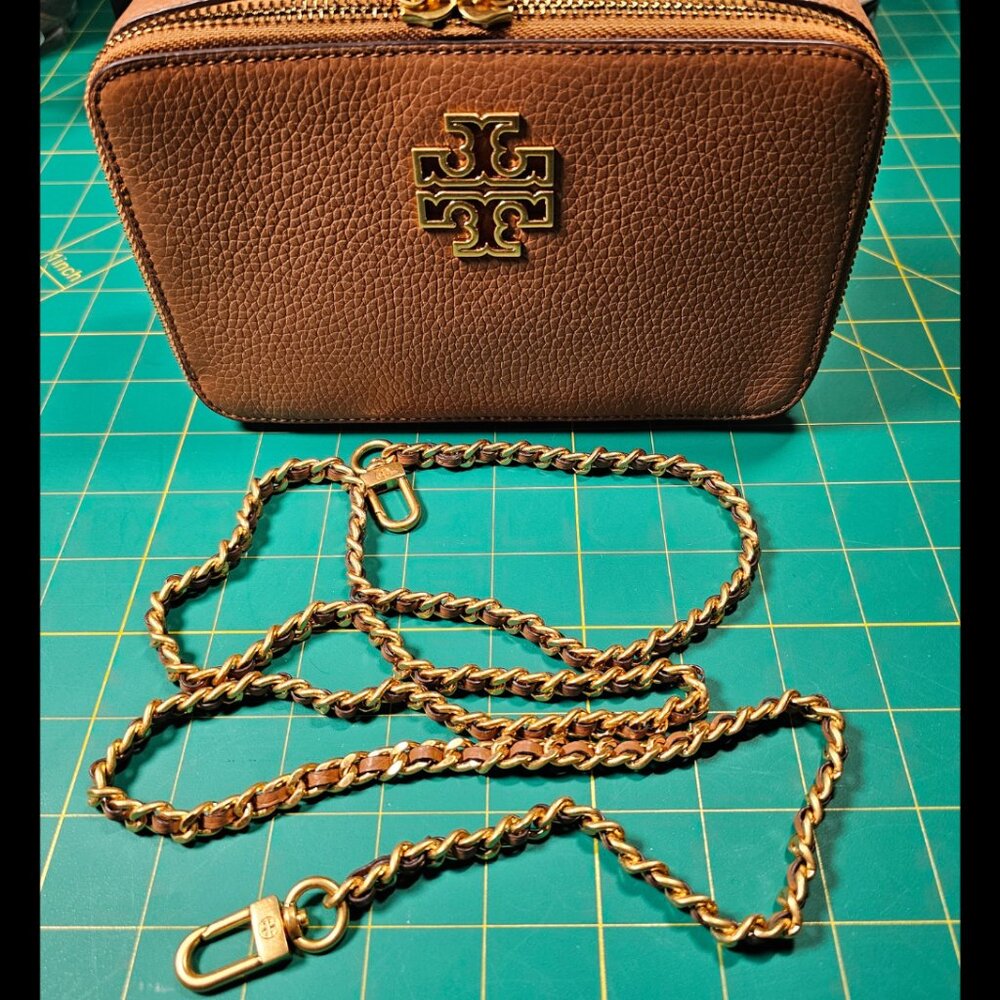 Tory Burch Britten Small Top Handle Leather Gold/Brown
